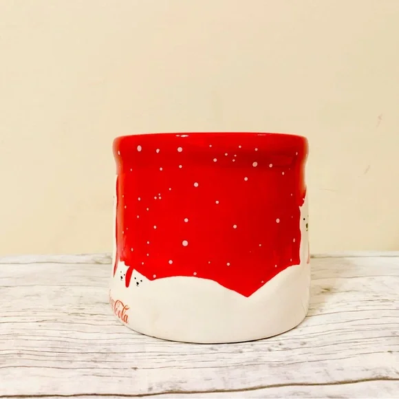 Coca-Cola Holiday Polar Bear Coffee Mug in Red and White - Picture 4 of 12